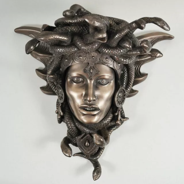 Medusa Guardian Wall Plaque Greek Mythology Sculpture Bronze Finish New & Boxed