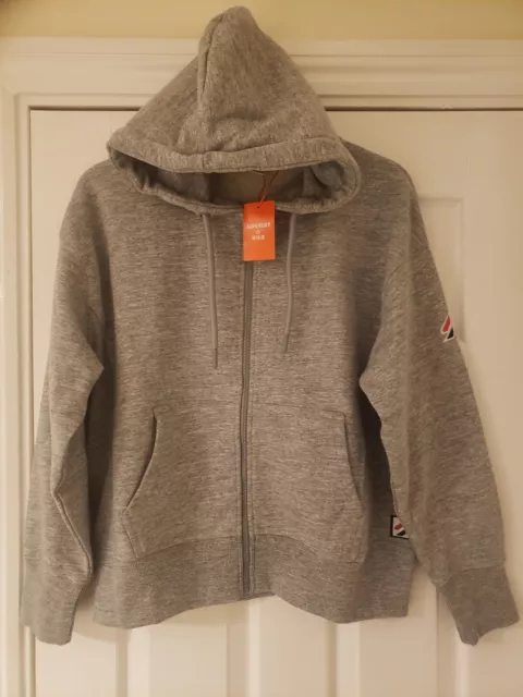 Womens Superdry Code Tech Grey Full Zip Hoodie New With Tags RRP £44.99 Size L