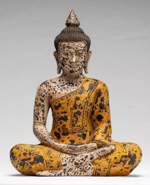 Ancien Khmer Style Bois Assis Bouddha Statue Dhyana Méditation Mudra - 40cm/16 "