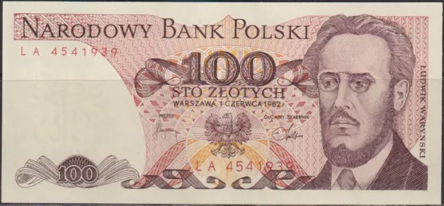 Polonia; 100 zlotych Warynski/Proletaryat 1982 Unc