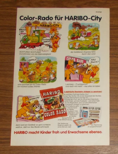 Seltene Werbung HARIBO COLOR-RADO Märklin Eisenbahn Promo 1984