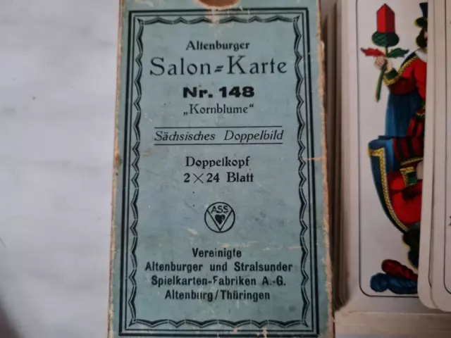 Altenburger Salon-Karte Nr.148 Kornblume Sächsisches Doppelbild Doppelkopf 2X24