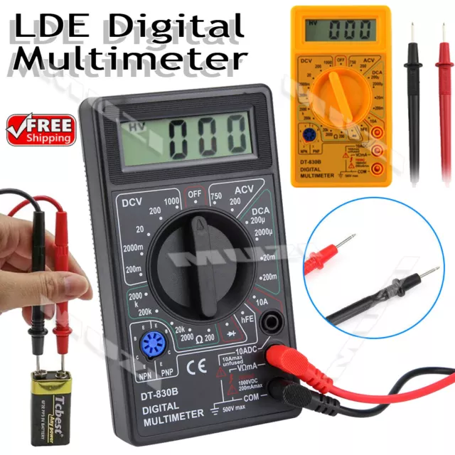 DT-830B Digital LCD Multimeter Voltmeter Amperemeter Ohmmeter AC/DC Tester Meter