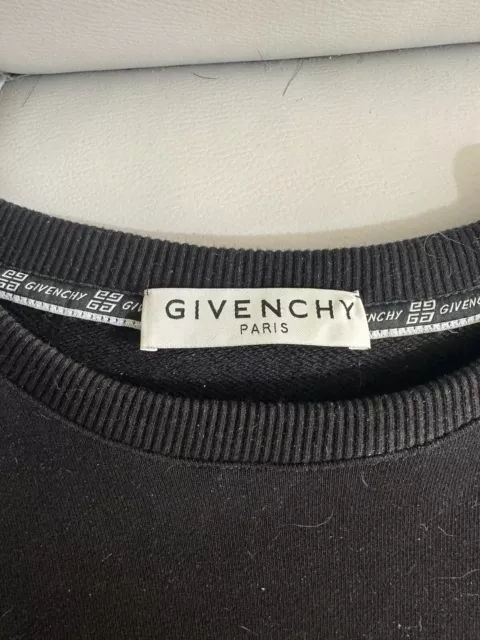 GIVENCHY Distressed Logo Print Sweatshirt Sweater Black Mens Medium 3