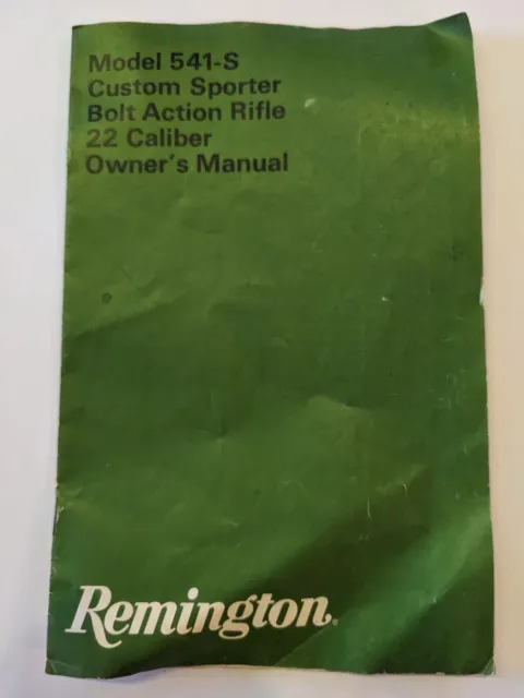 Remington Modell 541-SCustom SporterBolt Actiongewehr HANDBUCH,