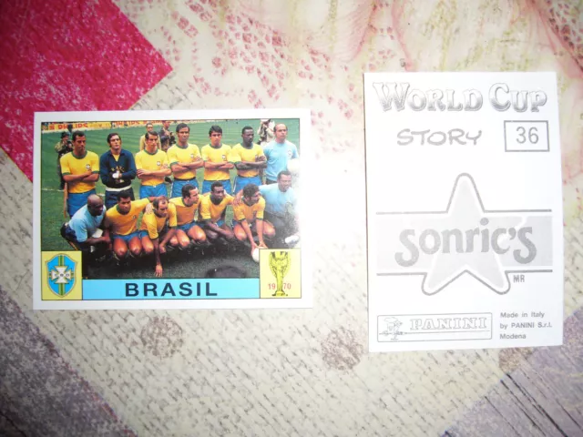 + Panini WCS WM 70 Mannschaft Brasilien mit PELE Nr 36
