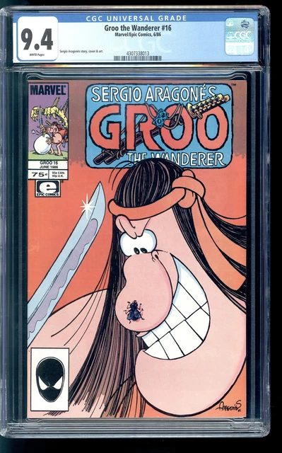 Groo the Wanderer 16 CGC 9.4 NM Sergio Aragones story cover & art Marvel/Epic