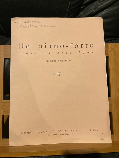 Beethoven Variations sur la Molinara pour piano partition éditions Delrieu
