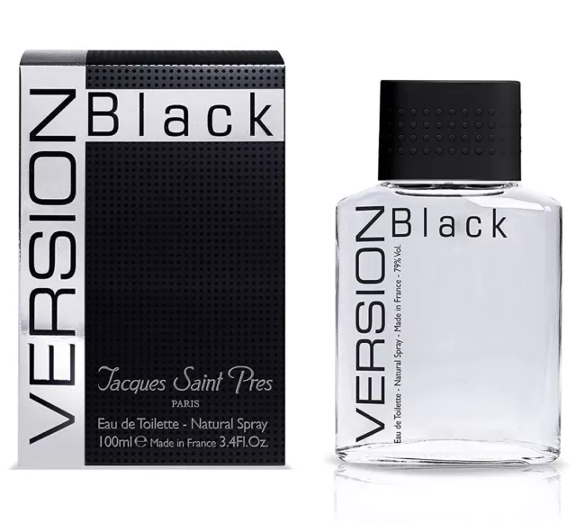 LOT de 2 EAU DE TOILETTE HOMME VERSION BLACK Jacques Saint Prés (100ml x2)