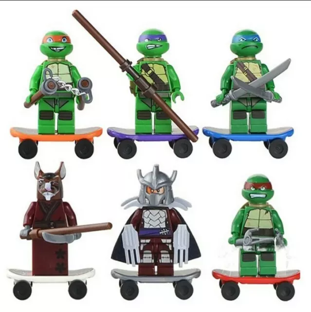 TARTARUGHE NINJA TURTLES set completo 6 minifigure LEGO Compatibile  gashapon src EUR 29,99 - PicClick IT