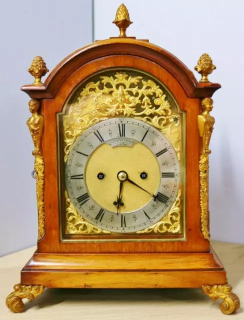 Rare Antique Goldsmiths Co Twin Fusee Gong Striking Georgian Style Bracket Clock