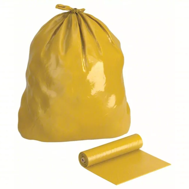75 Pack Tough Guy 45 gal Trash Bag Yellow 39" W x 46" H 4 Mil 52WX89