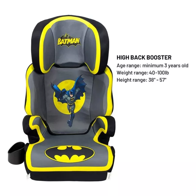 KidsEmbrace DC Comics Batman Convertible High Back/Backless Booster Car Seat 3