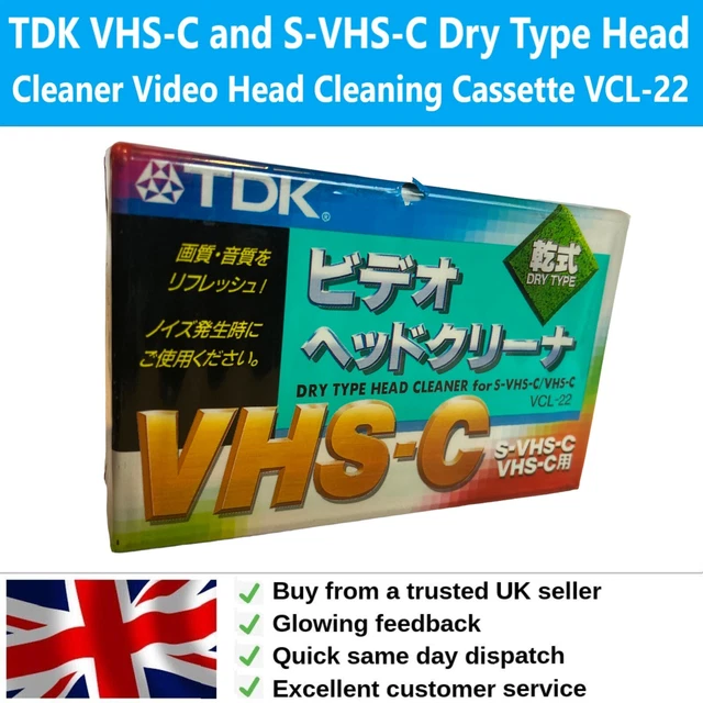 TDK VHSC AND SVHSC Dry Type Head Cleaner Video Head Cleaning