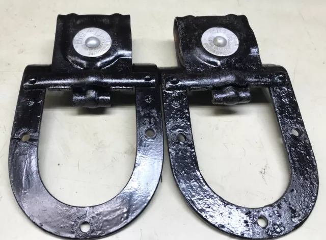 Vintage Pair Of Big 4 Barn Door Rollers Horseshoe
