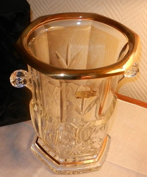 Sceau à Champagne En Cristal Taillé Main - Artisanat Lorraine - 26 Cm