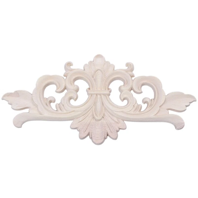 22*10 cm Wood Corner Onlay Applique Decor Furniture Craft Unpainted C7U1
