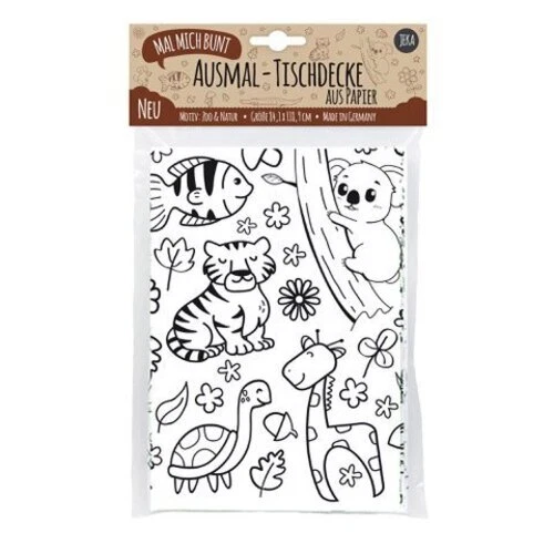 Mal Mich Bunt Ausmal-Tischdecke aus Papier Zoo & Natur | Stück | In Folie | 2019