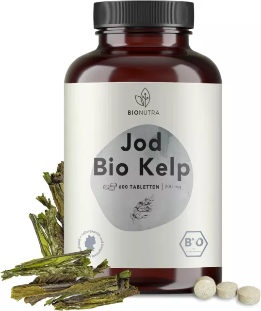 BIONUTRA® Jod Tabletten aus Bio Kelp Braunalgen (600 x 400 mg) - natürliches Jod