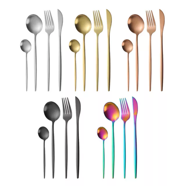 Matte Cutlery Tableware Stainless Steel Spoon and Fork Set Dining Table Sets Sp