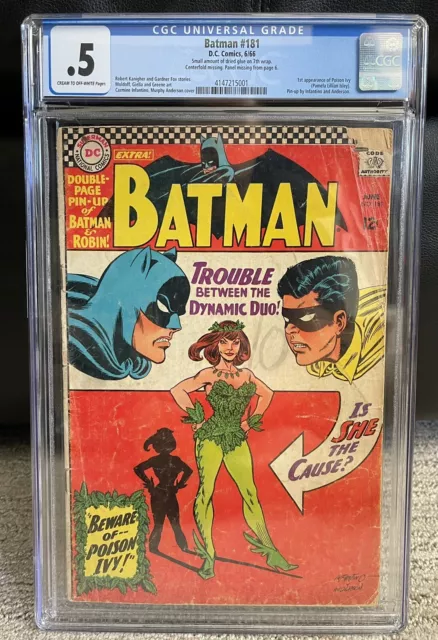Batman #181 CGC .5 1st Appearance Poison Ivy! 1966 DC Comics Robin! No Pin-up