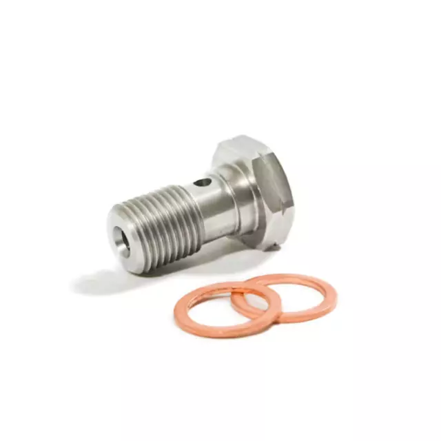 Bullone a Banjo M10x1 + 2 Rondelle Rame per Tubi Freno Idraulici Moto e Scooter