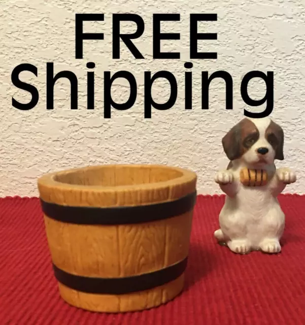 VTG Dog 1990 Princeton Galley "Barrel of Fun" Figurine - St. Bernard in a Barrel