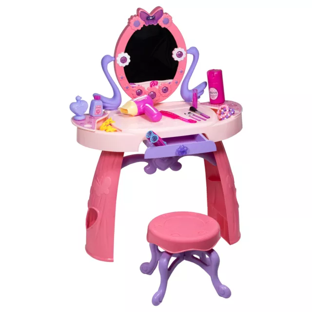 Kinderschminktisch Specchiera Tavolo-Toeletta Giocattolo Ragazza Testa Trucco