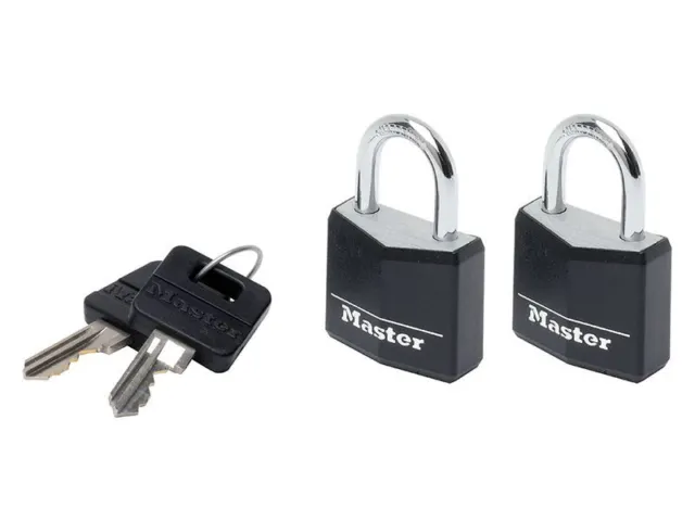 Master Lock - Copertura vinile nero alluminio lucchetto 30 mm 4 pin - Chiasto simile x 2