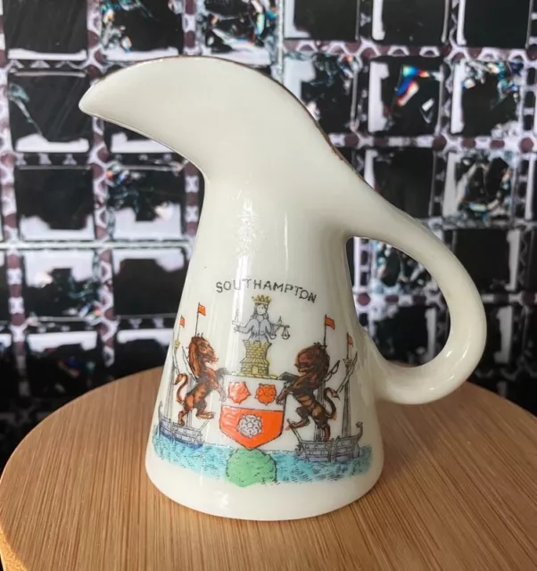 Arcadian Crested Ware Miniature Souvenir Pitcher Jug Southampton