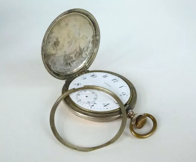 Orologio Tascabile Orologio Argento Circa 1900 Patria