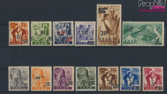 Briefmarken Saarland 1947 Mi 226I-238I geprüft Aufdruck auf Urdruckmarken (10041