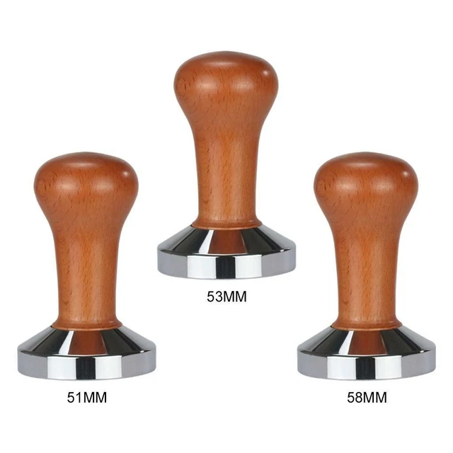 Tamper Espresso Poignée en bois Tamper calibré Outil de presse à café Base