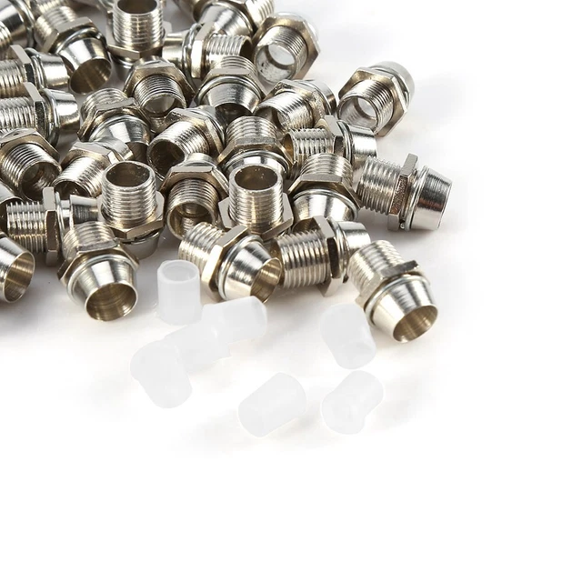 50pcs/set Silver Color 5mm LED Holders Panel Display Thread Mount Size 8mm