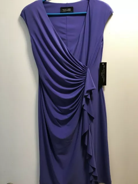 Black Label by Evan-Picone Sheath Sleeveless Violet Dress Sz 6 New Retails $70