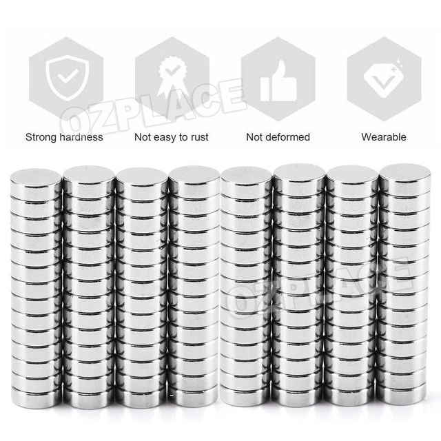 100PCS SUPER STRONG Round Disc Magnets Rare-Earth Neodymium Magnet 10 x ...