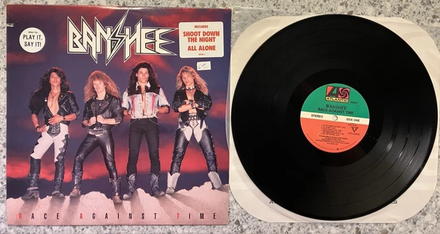 BANSHEE ‎– Race Against Time : 1989 LP EX (LOOKS UNPLAYED) PROMO W