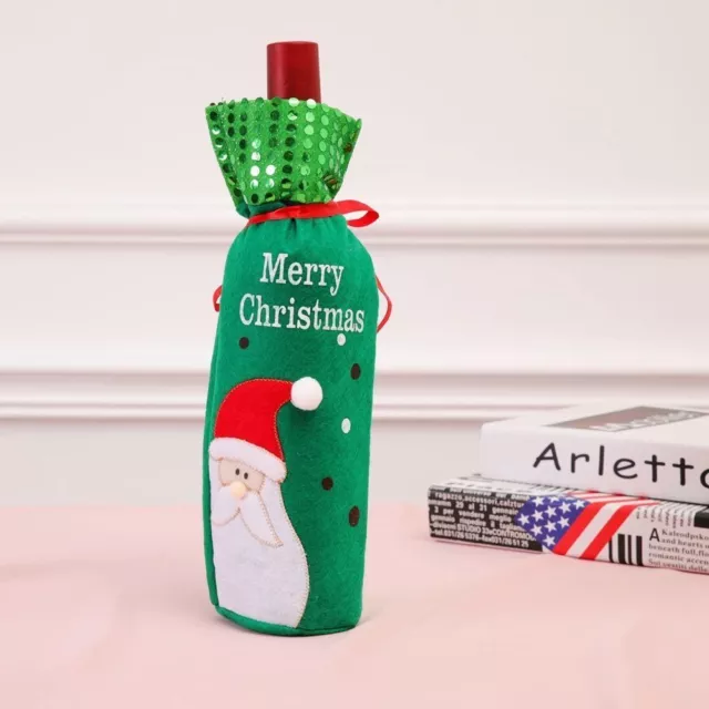 Cloth Wine Bottle Cover Santa Champagne Gifts Bags Fashion Xmas Wine Bag  Home