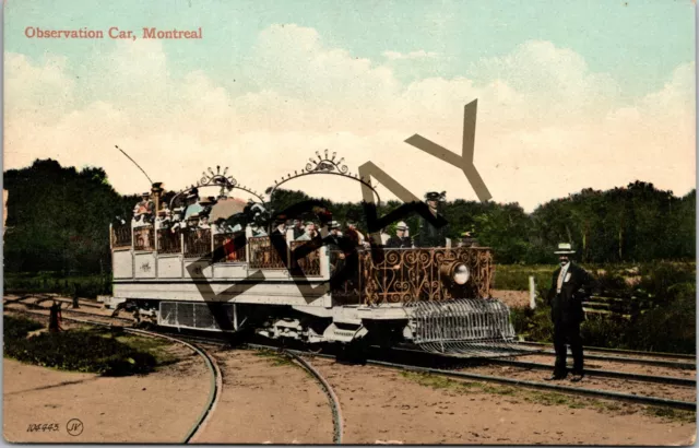 Observation Car Montreal Canada Railway Postcard