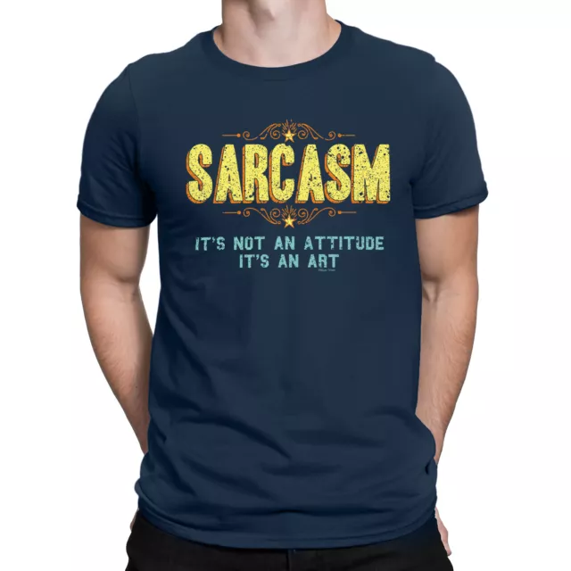 Slogan T-shirt biologica SARCASM Its Not ATTITUDE Its An Art da uomo divertente sarcastica