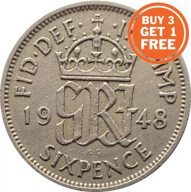 Silver Sixpence George Vi Coin Choice Of Year 1937 To 1952