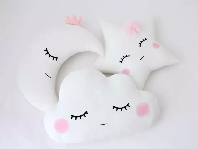 Mignon Nuage Lune Et Étoile Doux Coussin Pour Pièce