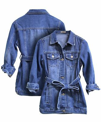 Girls Denim Jacket Blue Jean Jacket Longline Age 5 7 8 9 10 12 14 4 Years