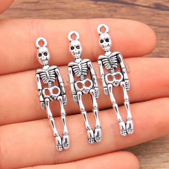 20 Stück Antik Silber Skelett Körper Schädel Charms Anhänger DIY Schmuck Zube CR 3