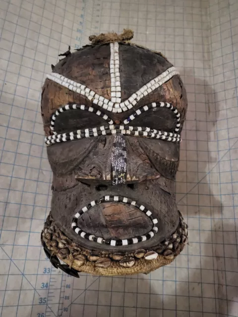 Kuba Helmet Mask Bwoom  Authentic Carved Wood Art African Africa Bushoong