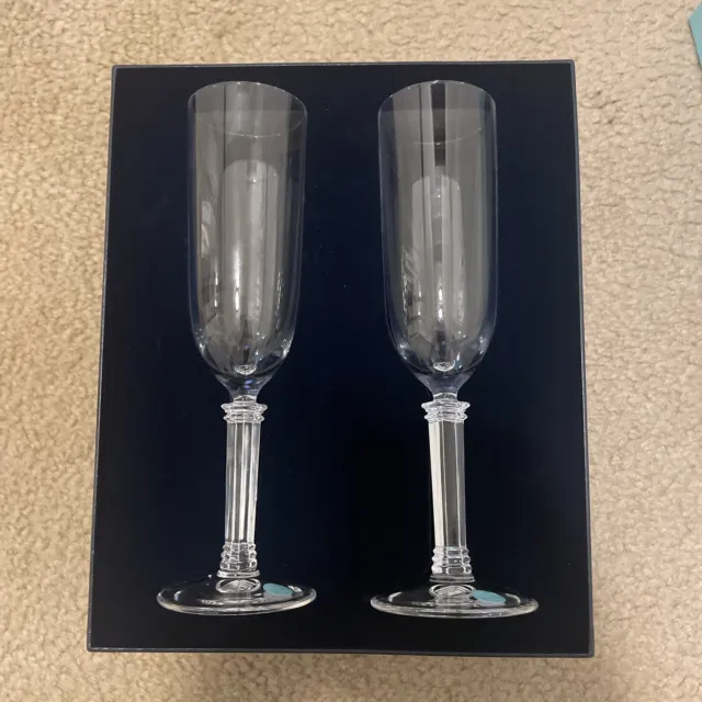 Tiffany & Co Champagne Flutes 9.5 Inches Tall Set of 2 With