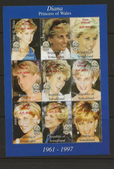 Thematic Stamps  Diana . Republic of Somaliland Princess Diana Airmail red  MNH