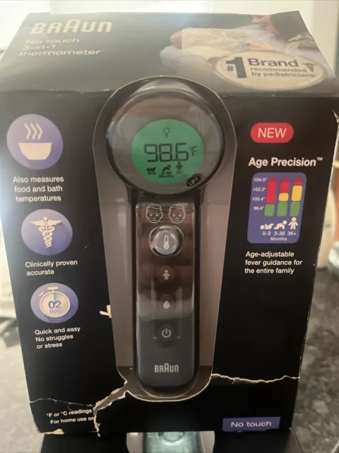 Brand New Braun 3-in-1 No Touch Thermometer - Black