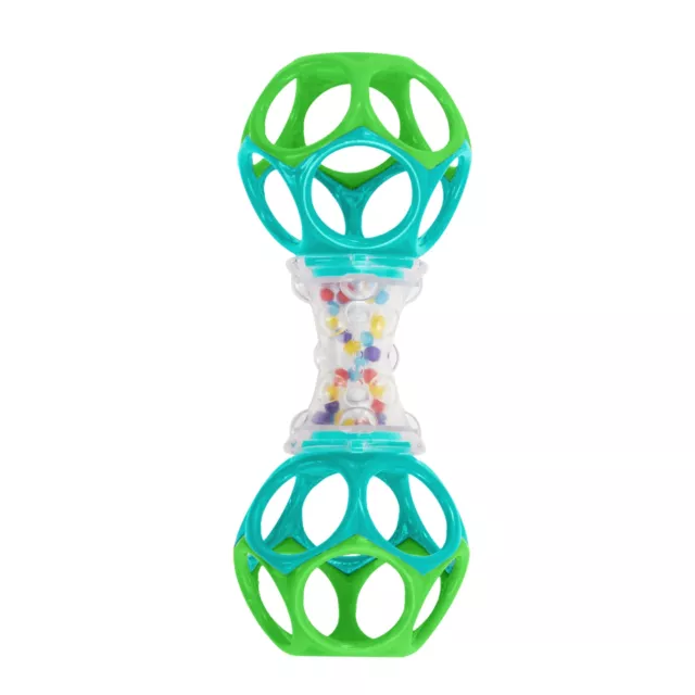 Bright Starts Oball Easy Grasp Shaker Rattle BPA-Free Infant Toy in Blue/Green,