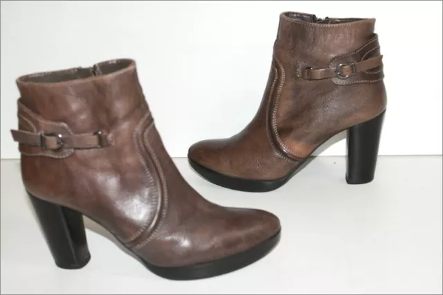 MINELLI  Bottines Boots Cuir  Marron  Doublées Cuir Talons Hauts T 39 TTBE